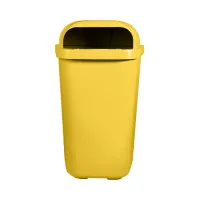 Lixeira Individual Coleta Seletiva Com Suporte Gruplast  Amarela 50L 