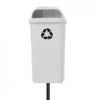 Lixeira Papeleira  Gruplast Com Poste 50 Litros Branca