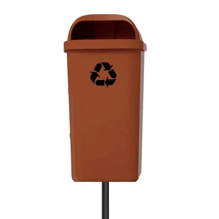 Lixeira Papeleira  Gruplast Com Poste 50 Litros  Marrom