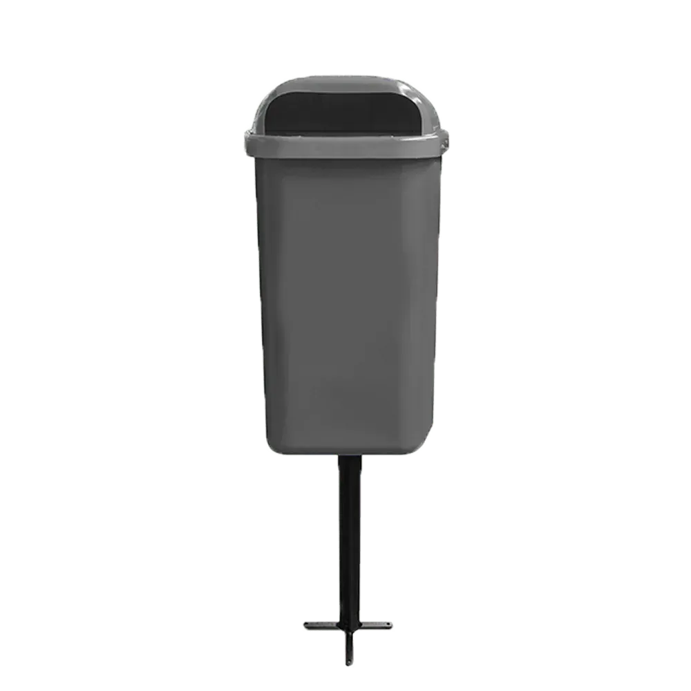 Lixeira Papeleira  Gruplast Com Poste 50 Litros Cinza