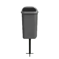 Lixeira Papeleira  Gruplast Com Poste 50 Litros Cinza