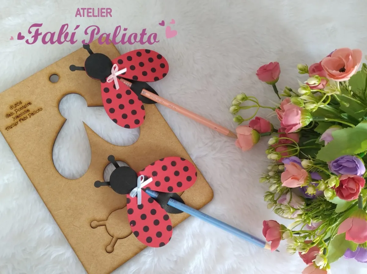 G1.506  Gabarito de Moldes  em MDF  Ponteira  Joaninha