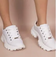 Ténis Tratorado Feminino Chunky Sneakers Barato Branco Off - Foto 2