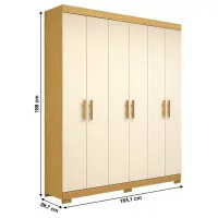 Guarda Roupa Lana 06 Portas 100% MDF ACP - Foto 4