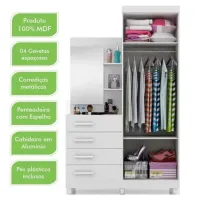 Guarda Roupa Melissa 02 Portas 04 Gavetas 100% MDF ACP - Foto 5