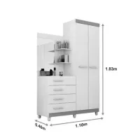 Guarda Roupa Melissa 02 Portas 04 Gavetas 100% MDF ACP - Foto 6