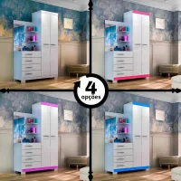 Guarda Roupa Melissa 02 Portas 04 Gavetas 100% MDF ACP - Foto 7