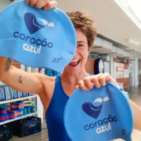 Touca Natação Coração Azul  - Foto 2
