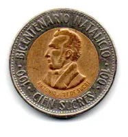Equador - 1995 - 100 Sucres - Comemorativa - Bicentenario Natalicio - Foto 2