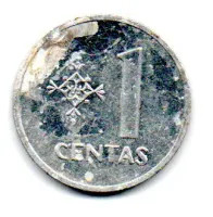 Lituânia - 1991 - 1 Centas - Foto 2