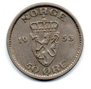 Noruega - 1953 - 50 Ore