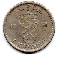 Noruega - 1954 - 1 Krone