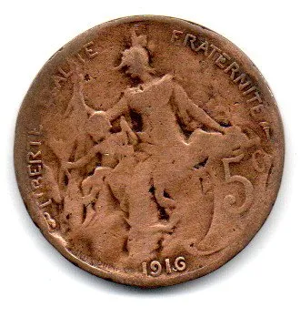 França - 1916 - 5 Centimes