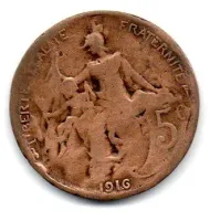França - 1916 - 5 Centimes