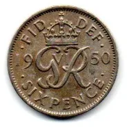 Reino Unido - 1950 - 6 Pence