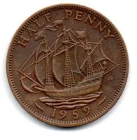 Reino Unido - 1959 - 1/2 Penny
