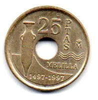 Espanha - 1997 - 25 Pesetas - Melilla - Foto 2