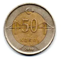 Turquia - 2010 - 50 Kurus - C/ Danos