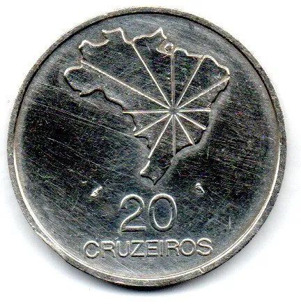 1972 - 20 Cruzeiros - Prata .900 - Aprox. 18,04g - 34,1mm - Comemorativa Sesquicentenário da Independência - Moeda Brasil