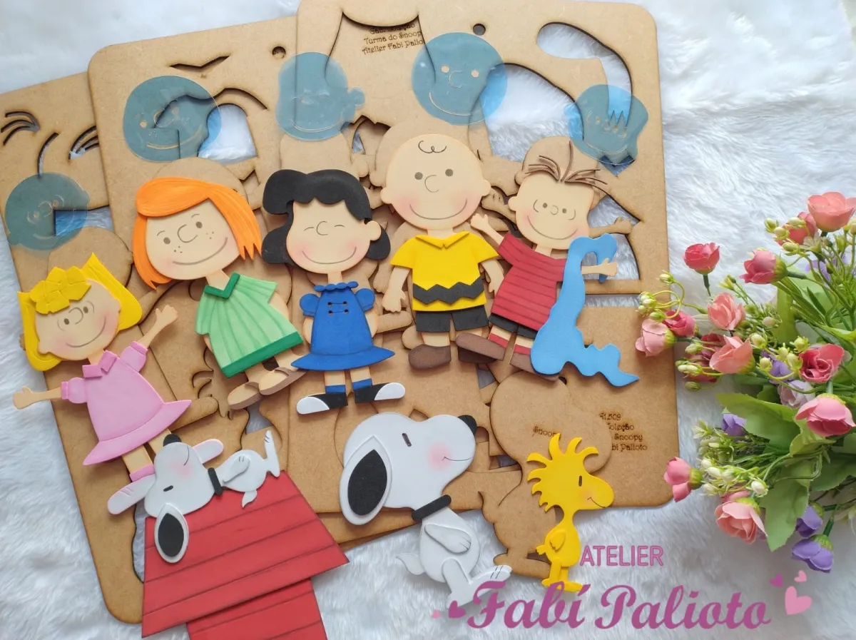 G1.509 Gabarito de Moldes em MDF Coleção Turma do Snoopy