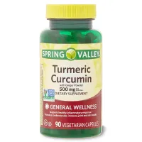 Turmeric Curcumin 500mg - 90 Un - Vegano Spring Valley Importado EUA