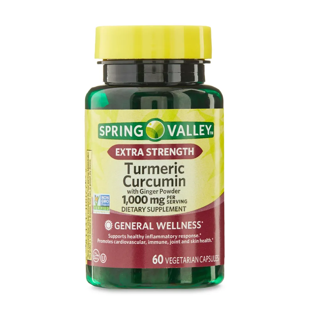 Turmeric Curcumin 1000mg - 60 Un - Vegano Spring Valley Importado