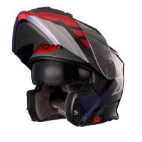 Capacete X 11 Turner Prisma articulado Azul Vermelho - Foto 3