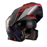 Capacete X 11 Turner Prisma articulado Azul Vermelho - Foto 4