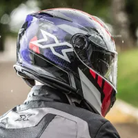 Capacete X 11 Turner Prisma articulado Azul Vermelho - Foto 5