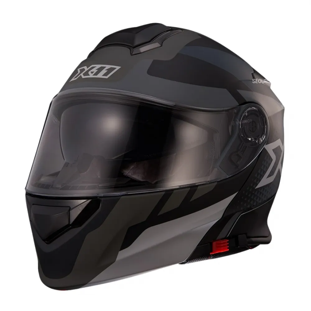 Capacete X 11 Turner Prisma articulado Cinza Fosco Imagem