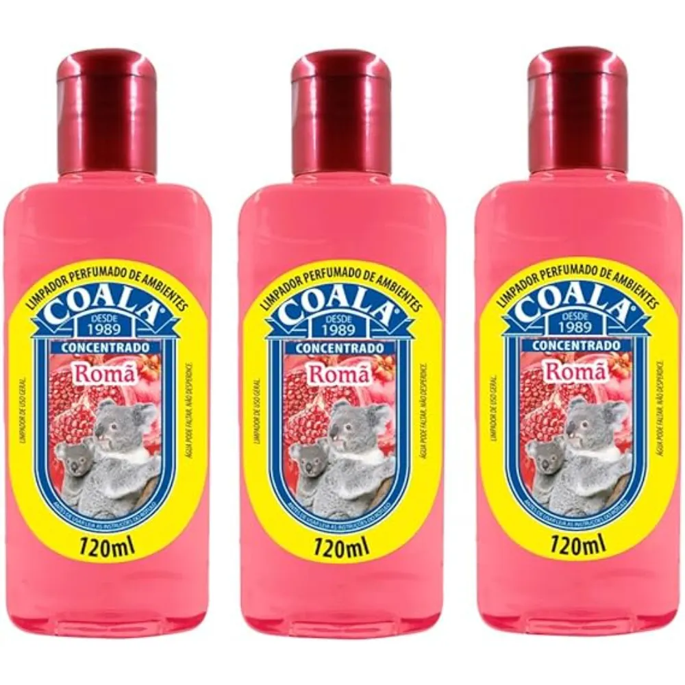 Kit 3 Desinfetante Perfumado de Ambiente 120ml Coala Romã