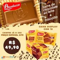 3 Caixas Biscoito Choco Biscuit Chocolate Ao Leite Bauducco Display 18x36g - Foto 6