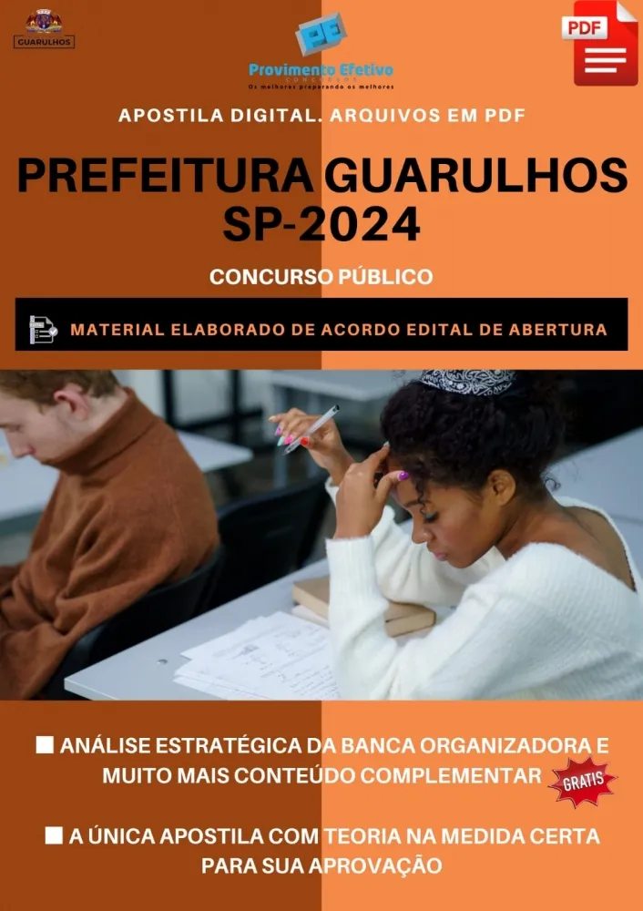 Apostila Pref Guarulhos Ano 2024 Engenheiro Segurança do Trabalho