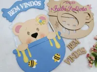 G1.512  Gabarito de Moldes em MDF Placa de Porta - Coleção Ursos Encantados