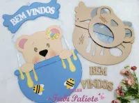 G1.512  Gabarito de Moldes em MDF Placa de Porta - Coleção Ursos Encantados - Foto 2