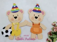 G1.515  Gabarito de Moldes em MDF Casal Festeiro 45cm  - Coleção Ursos Encantados - Foto 2