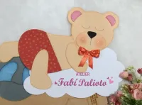 G1.518  Gabarito de Moldes em MDF Urso Deitado 47 cm   - Coleção Ursos Encantados - Foto 2