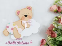 G1.519  Gabarito de Moldes em MDF Urso Deitado 14 cm   - Coleção Ursos Encantados - Foto 2