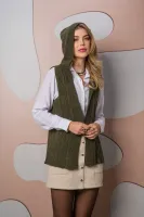 Colete tricot mousse com capuz GM 1381 Tam M