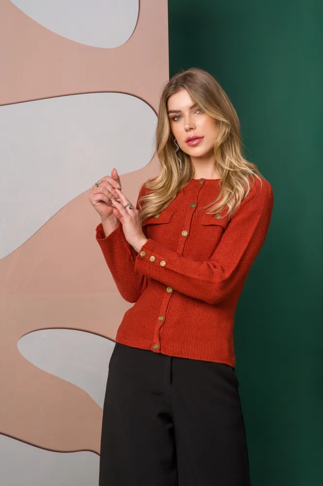 Casaqueto tricot modal turim GM 1413 Tam M Imagem