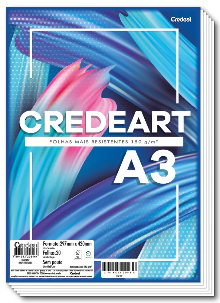 Bloco Credeart A3 20F 150G/M²