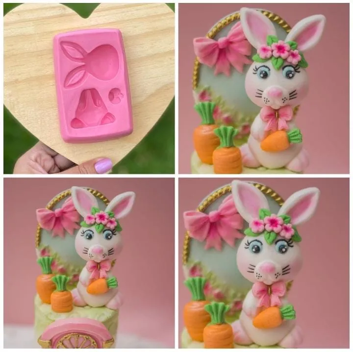 Molde de Silicone Coelha Fofa Imagem