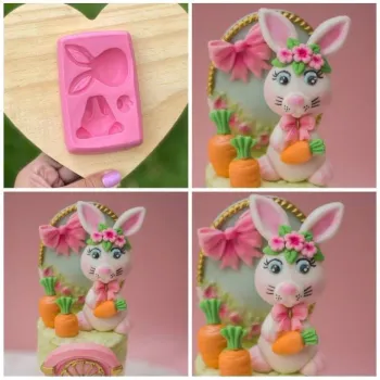 Molde de Silicone Coelha Fofa