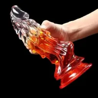 DILDO DUO NA COR TRANSPARENTE E VERMELHA EM SILICONE JELLY  .                                                                       LIBYSEXSHOP - Foto 7