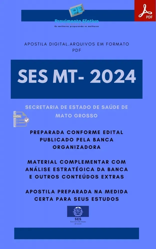  Apostila SES MT  Técnico Radiologia Ano 2024