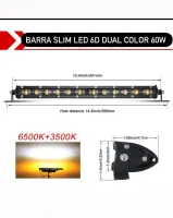 BARRA DE LED SLIM 6D DUAL COLOR 34CM 60W