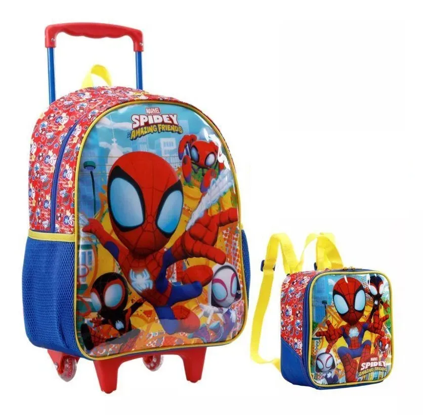 Kit Mochila e lancheira Spidey X 