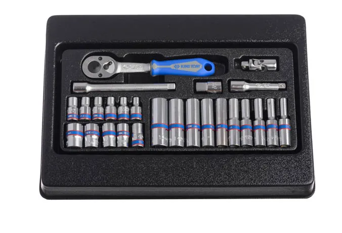  Jogo de soquete sextavado com 26 peças  enc.1/4  9-2526mr KING TONY