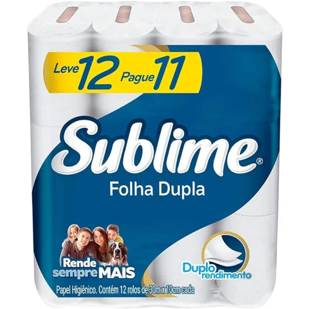 Sublime Papel Higiênico Folha Dupla 12 Rolos