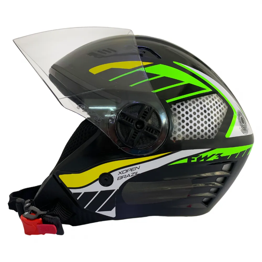Capacete FW3  X Open Paises Brazil Preto 